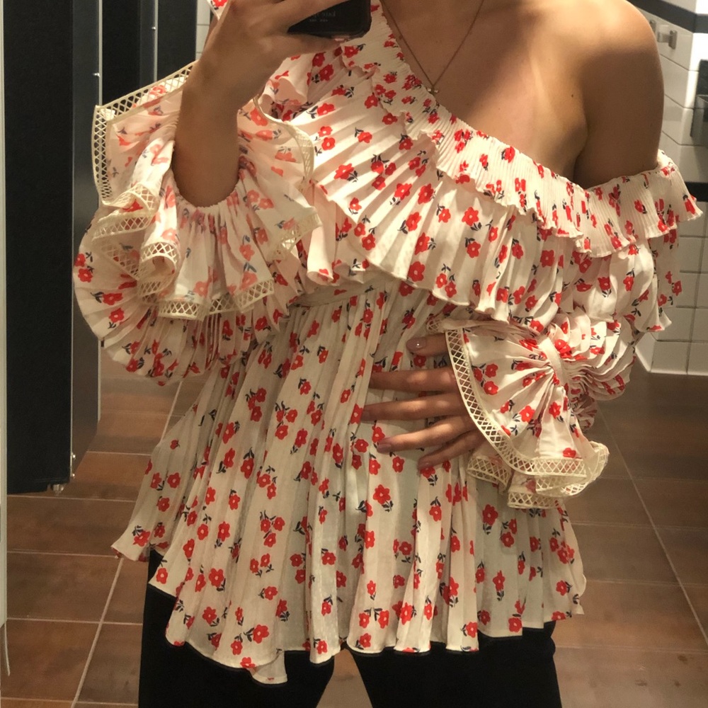 Self Portrait Asymmetrical Floral Top